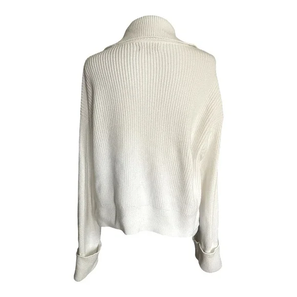 Quince 100% Organic Cotton Fisherman Collared Cardigan Sweater Ivory SMALL - Picture 11 of 16